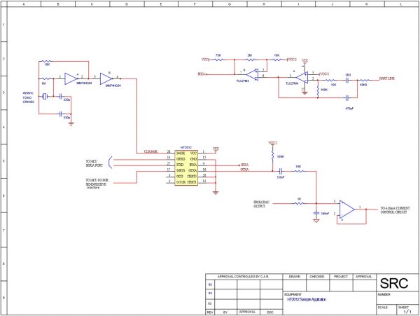 HART Modem IC HT2012-PL 4-20mA Transmitter Example Application